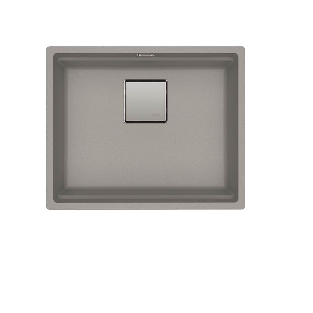 Franke - Peak 22.1-in. x 18.1-in. Granite Undermount Single Bowl Kitchen Sink in Stone Grey