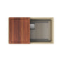Franke - Peak 32.0-in. x 18.8-in. Granite Undermount Single Bowl Workcenter Kitchen Sink in Champagne - Champagne