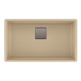 Peak 32.0-in. x 18.8-in. Granite Undermount Single Bowl Workcenter Kitchen Sink in Champagne