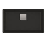Franke - Peak 32.0-in. x 18.8-in. Granite Undermount Single Bowl Kitchen Sink in Matte Black