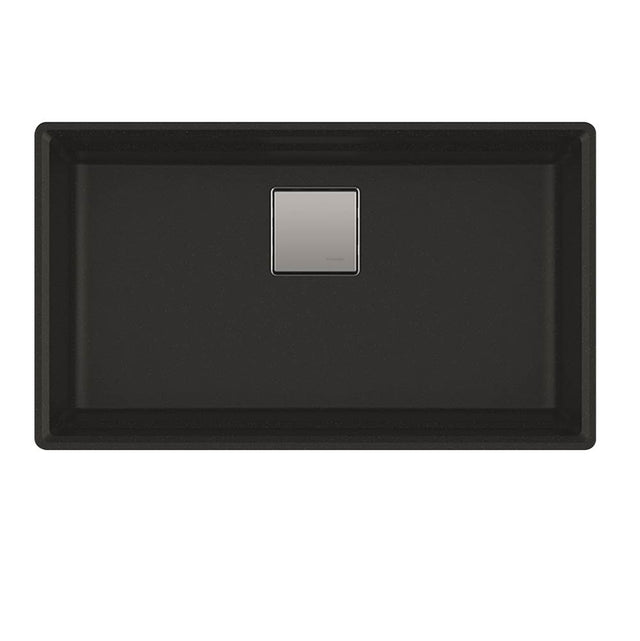 Franke - Peak 32.0-in. x 18.8-in. Granite Undermount Single Bowl Kitchen Sink in Matte Black