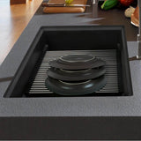 Peak 32.0-in. x 18.8-in. Granite Undermount Single Bowl Kitchen Sink in Matte Black