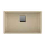 Peak 32.0-in. x 18.8-in. Granite Undermount Single Bowl Workcenter Kitchen Sink in Champagne