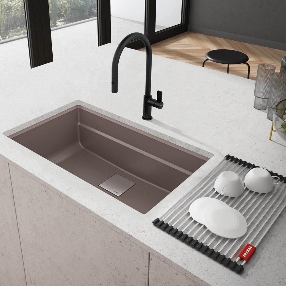 Peak 32.0-in. x 18.8-in. Granite Undermount Single Bowl Kitchen Sink in Oyster
