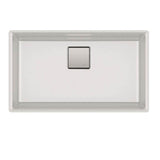 Peak 32.0-in. x 18.8-in. Granite Undermount Single Bowl Workcenter Kitchen Sink in Champagne