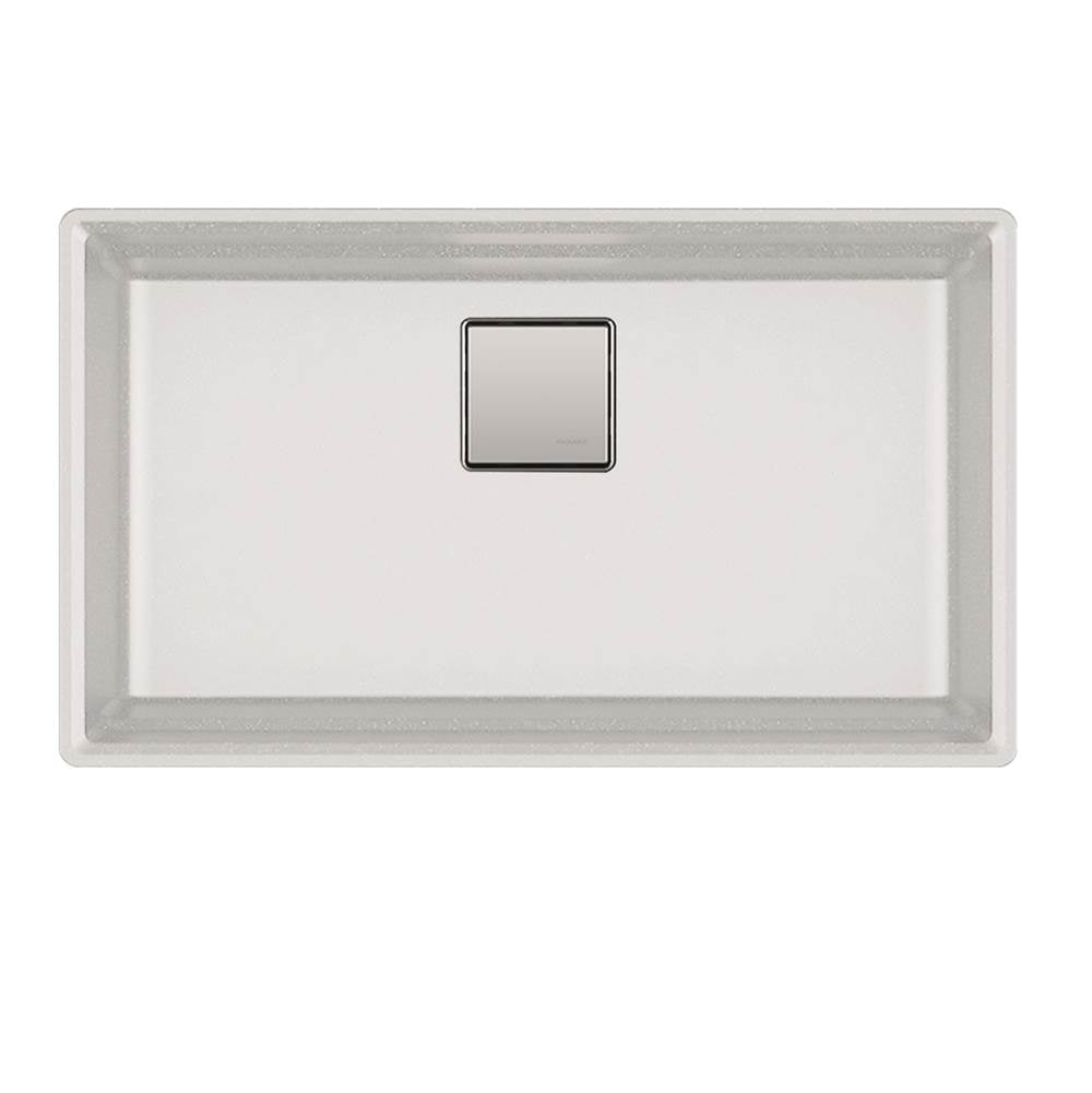 Franke - Peak 32.0-in. x 18.8-in. Granite Undermount Single Bowl Kitchen Sink in Polar White