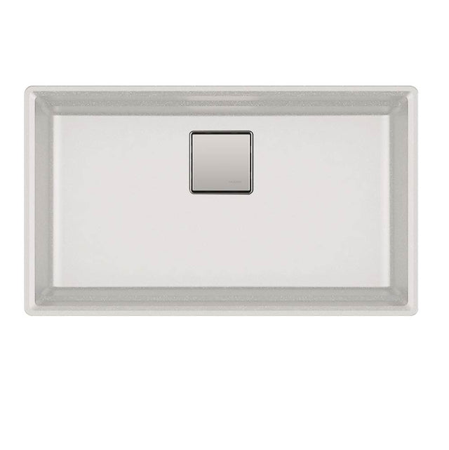 Franke - Peak 32.0-in. x 18.8-in. Granite Undermount Single Bowl Kitchen Sink in Polar White