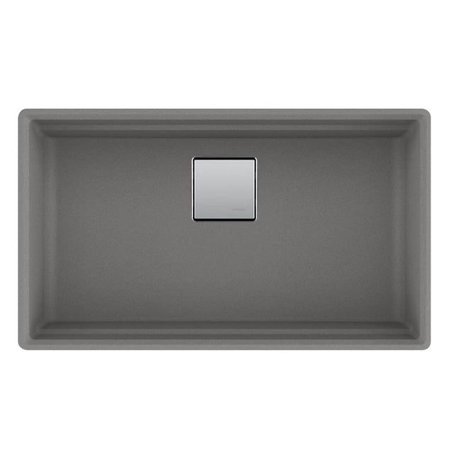 Franke - Peak 32.0-in. x 18.8-in. Granite Undermount Single Bowl Kitchen Sink in Slate Grey - Shadow Grey