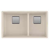 Franke - Peak 32.0-in. x 18.8-in. Granite Undermount Double Bowl Kitchen Sink in Champagne - Champagne