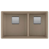 Franke - Peak 32.0-in. x 18.8-in. Granite Undermount Double Bowl Kitchen Sink in Oyster - Oyster