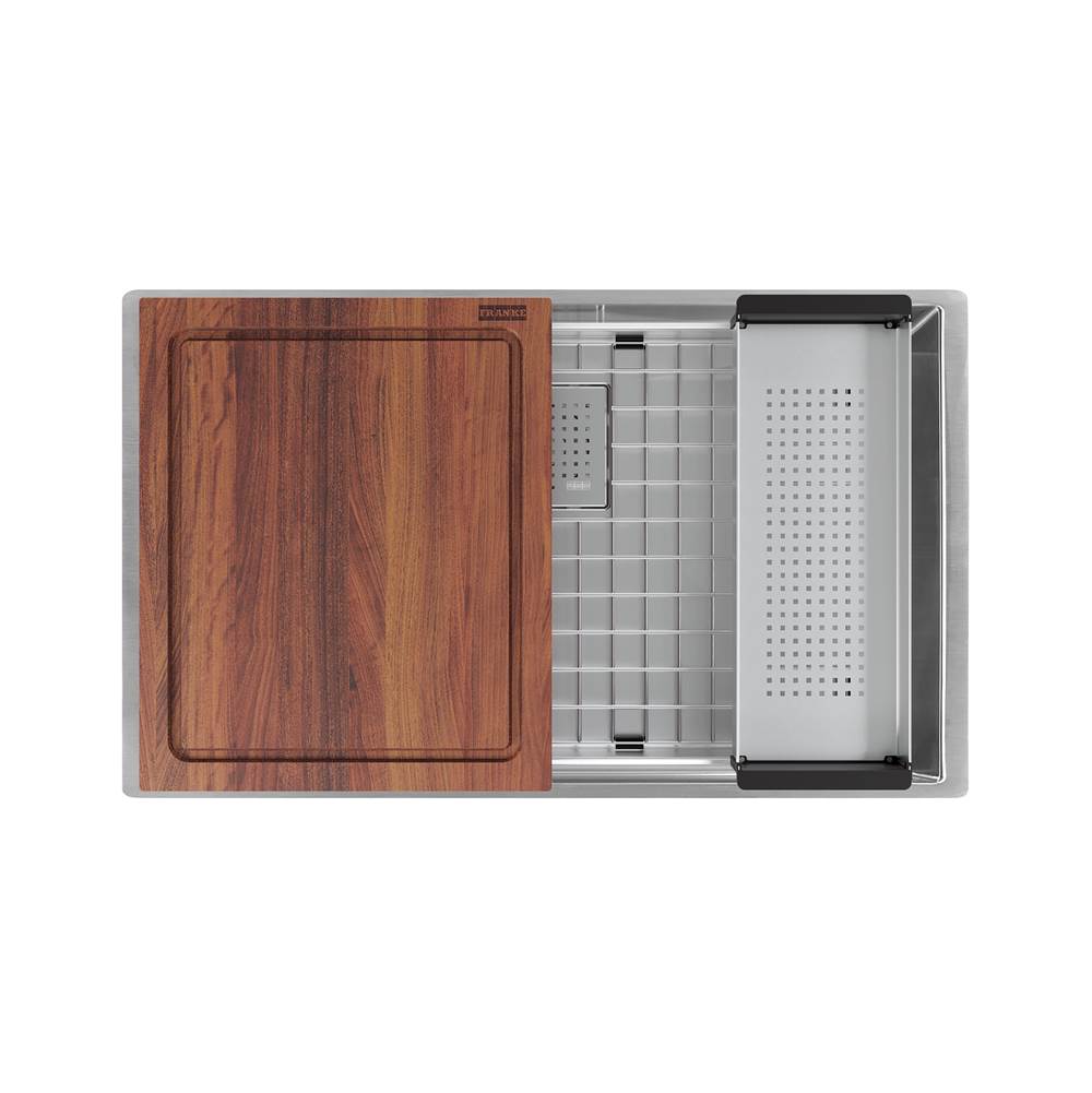 Franke - Peak Workcenter 29-in. x 18-in. 16 Gauge Stainless Steel Undermount Single Bowl Kitchen Sink