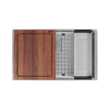 Franke - Peak Workcenter 29-in. x 18-in. 16 Gauge Stainless Steel Undermount Single Bowl Kitchen Sink
