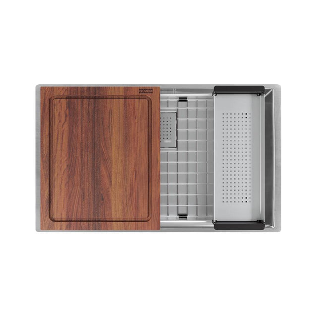 Franke - Peak Workcenter 29-in. x 18-in. 16 Gauge Stainless Steel Undermount Single Bowl Kitchen Sink