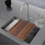 Peak Workcenter 29-in. x 18-in. 16 Gauge Stainless Steel Undermount Single Bowl Kitchen Sink