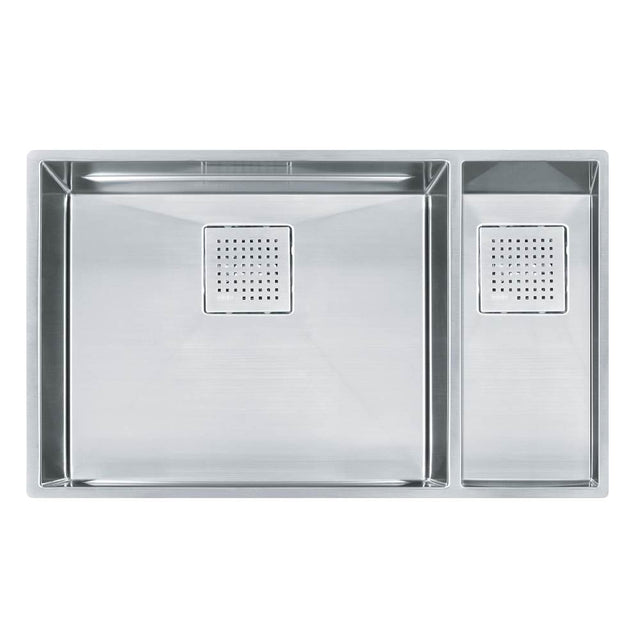 Franke - Peak 31-in. x 18-in. 16 Gauge Stainless Steel Undermount Double Bowl Kitchen Sink - PKX160 - Stainless Steel