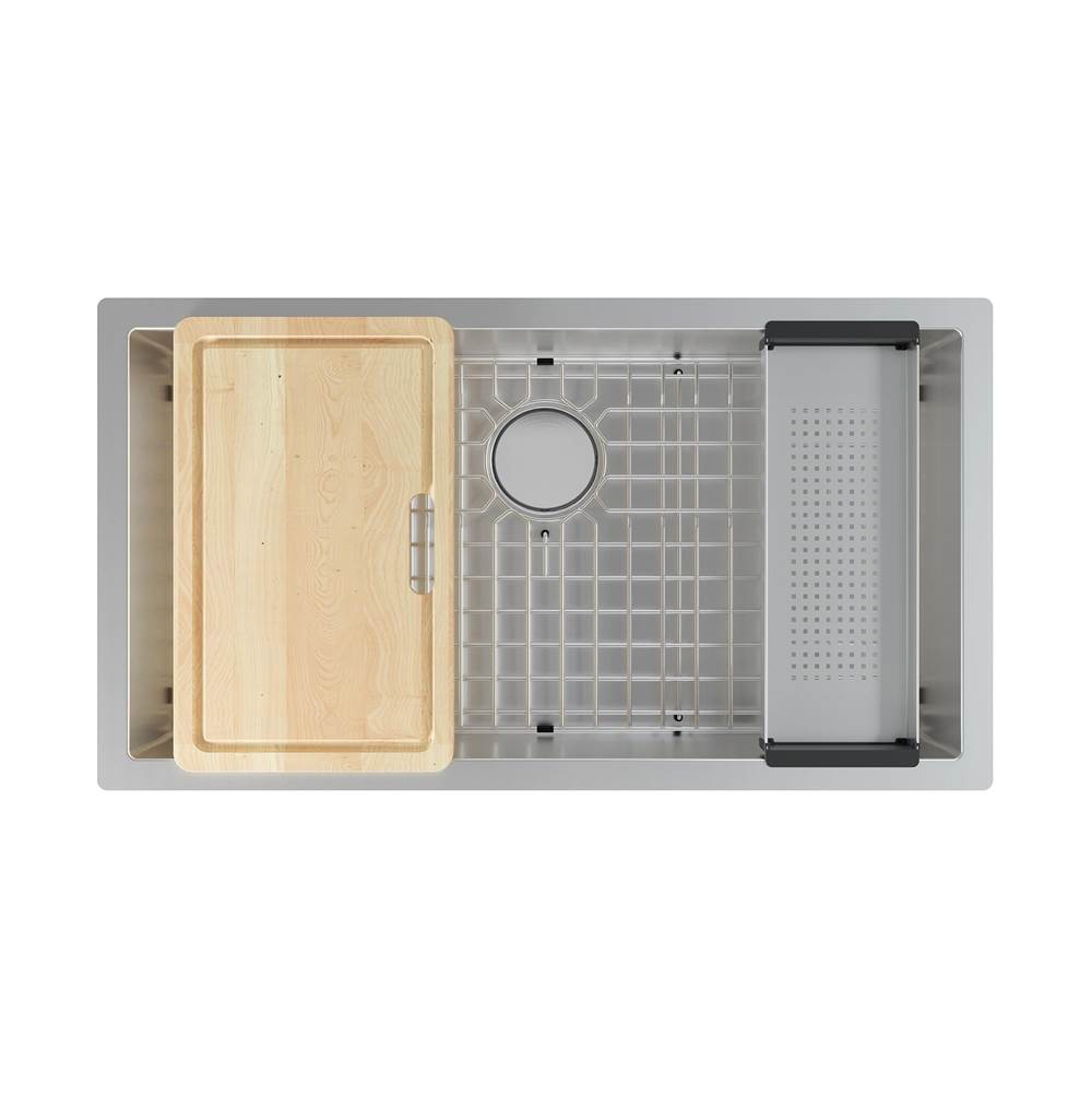 Franke - Professional 2.0 Workcenter 35.5-in. x 19.5-in. 16 Gauge Stainless Steel Undermount Single Bowl Kitchen Sink