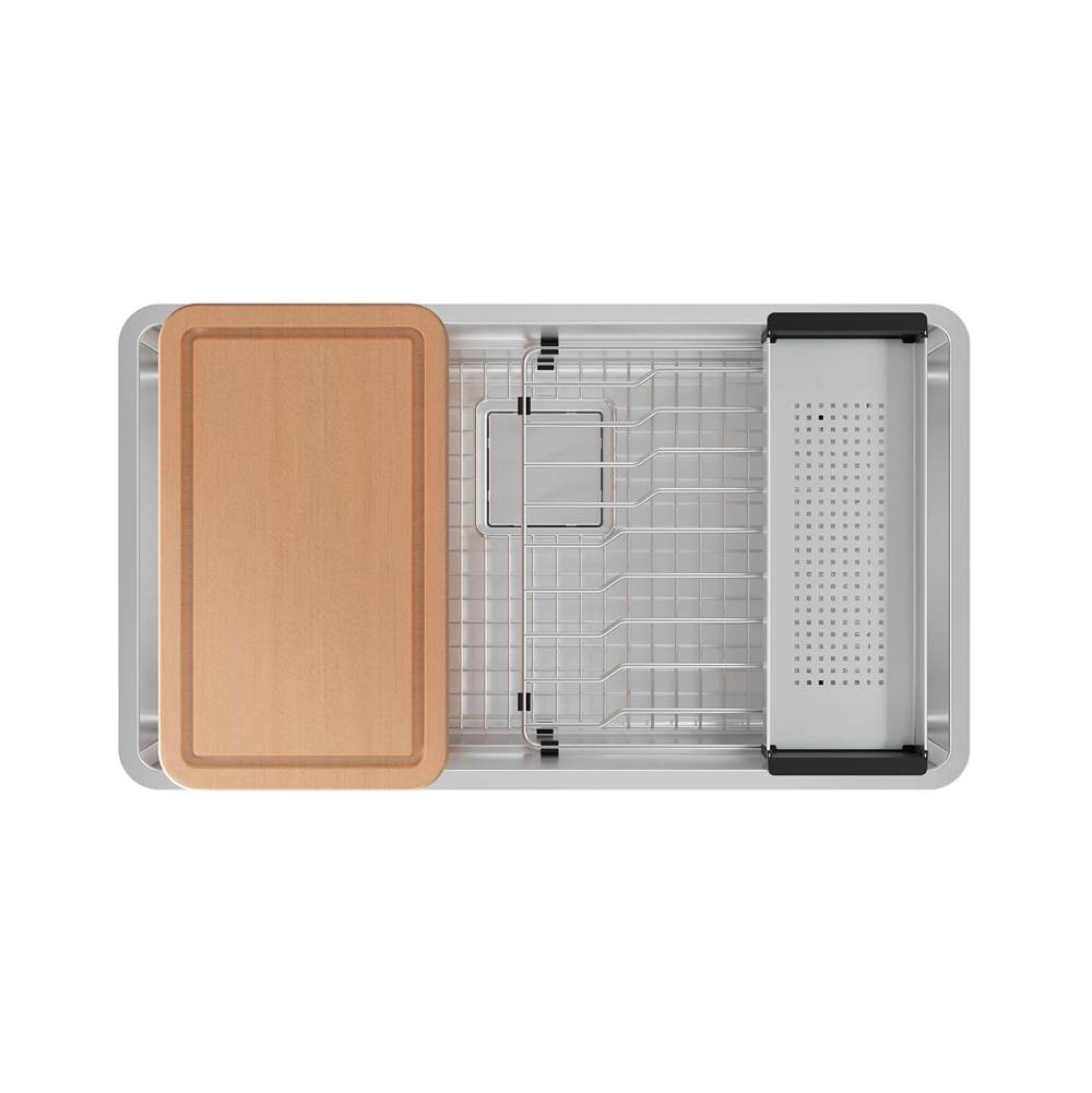 Franke - Pescara 32.5-in. x 18.5-in. 18 Gauge Stainless Steel Undermount Single Bowl Kitchen Sink - PTX110-31