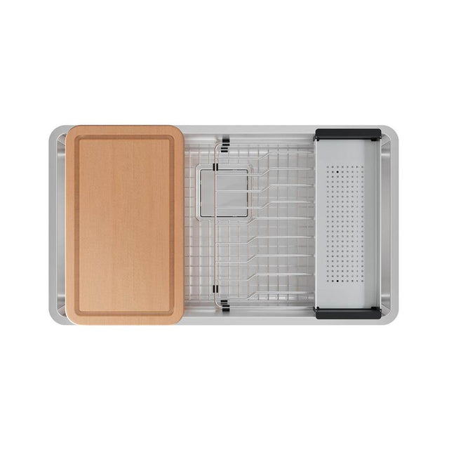 Franke - Pescara 32.5-in. x 18.5-in. 18 Gauge Stainless Steel Undermount Single Bowl Kitchen Sink - PTX110-31