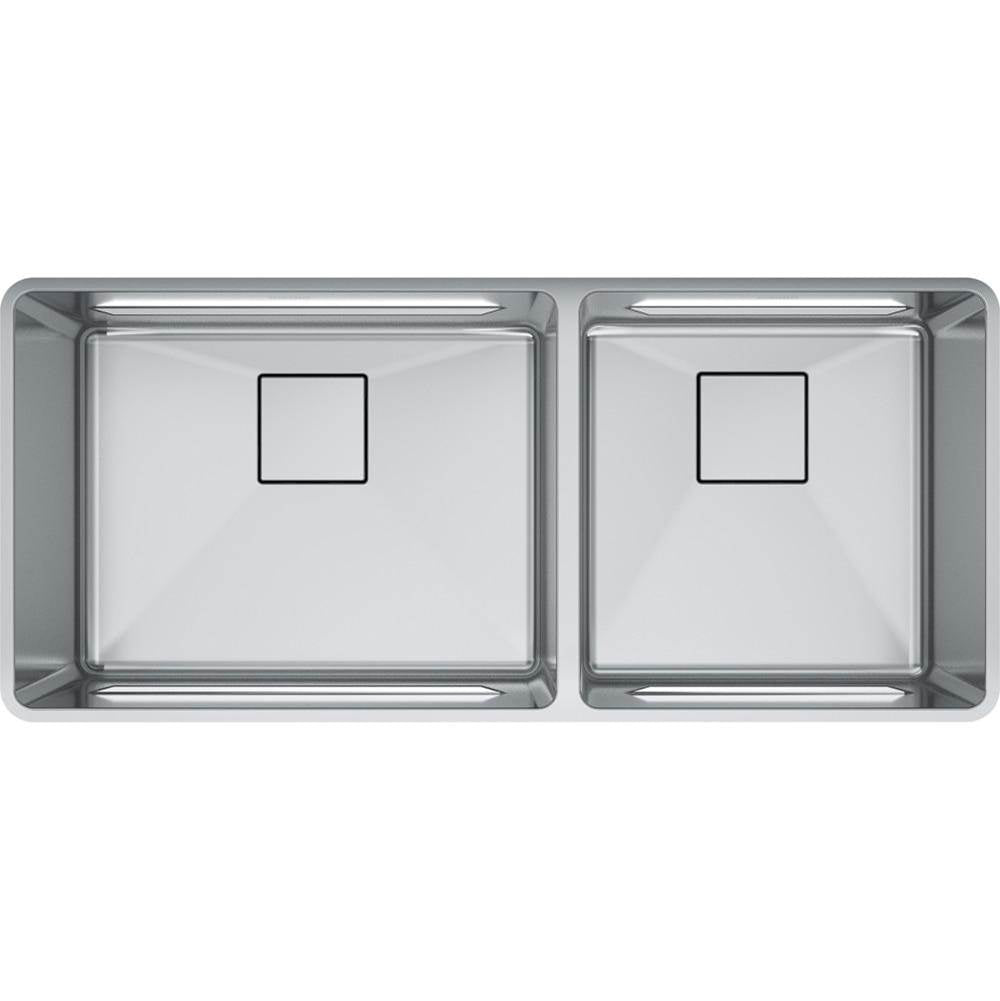 Franke - Pescara 41-in. x 18-in. 18 Gauge Stainless Steel Undermount Double Bowl Kitchen Sink - PTX160-40