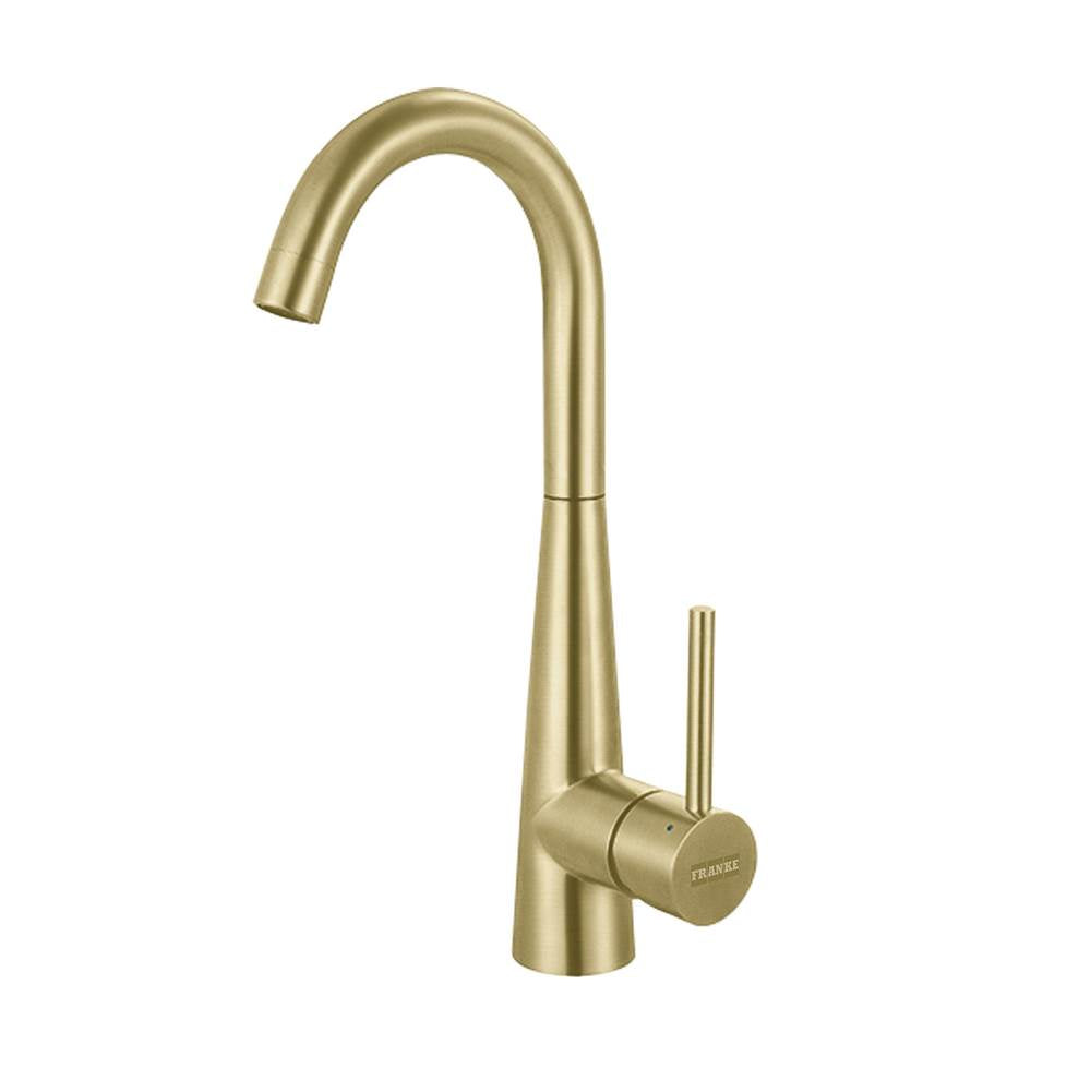 Franke - Steel 14.4-in Single Handle Swivel Spout Kitchen Prep / Bar Faucet in Gold, STL-BR-GLD