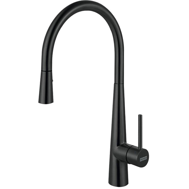 Franke - Steel 17.5-inch Single Handle Pull-Down Kitchen Faucet in Industrial Black, STL-PD-IBK