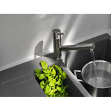 Steel 9-in Single Handle Pull-Out Kitchen Faucet in Stainless Steel, STL-PO-304