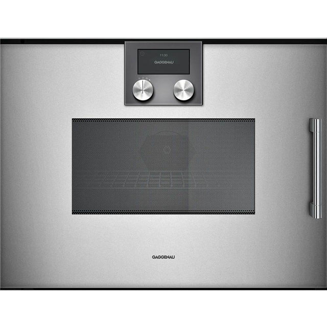 Gaggenau - 200 Series Combi-Microwave Oven, Gaggenau Metallic, Left-Hinged, Controls At The Top, Flush Design