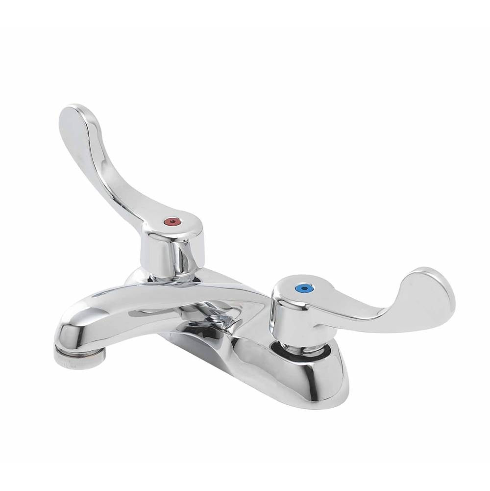 Gerber Plumbing - Commercial 2H Centerset Lavatory Faucet w/ Wrist Blade Handles & Less Drain 0.5gpm Chrome - Chrome