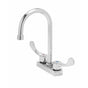 Gerber Plumbing - Commercial 2H Centerset Lavatory Faucet w/ Gooseneck Spout Wrist Blade Handles & Less Drain 0.5gpm Chrome - Chrome