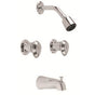 Gerber Plumbing - Gerber Hardwater Two Handle Threaded Escutcheon Tub & Shower Fitting with Slip Diverter Spout 1.75gpm Chrome - Chrome
