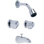 Gerber Plumbing - Gerber Classics 6 Inch Centers Two Handle Tub & Shower Fitting 1.75gpm Chrome - Chrome