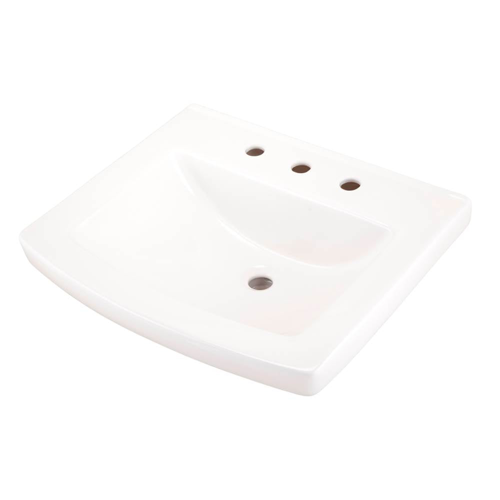 Gerber Plumbing - Burr Ridge 24'' Ped Top 8'' CC White - White