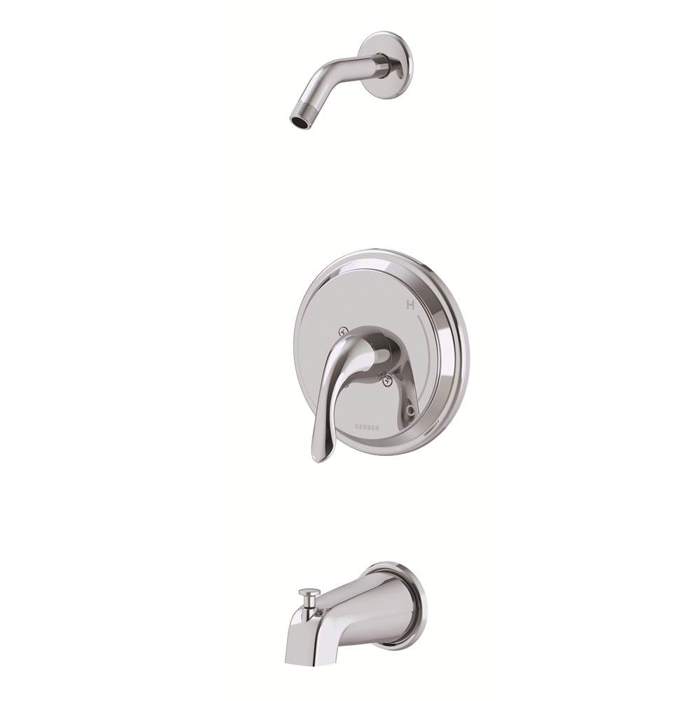 Gerber Plumbing - Viper 1H Tub & Shower Trim Kit & Treysta Cartridge w/Diverter on Spout Less Showerhead Chrome - Chrome