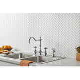 Opulence 2H Bridge Kitchen Faucet w/ Cross Handles w/ Spray 1.75gpm Chrome