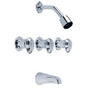 Gerber Plumbing - Gerber Hardwater Three Handle Threaded Escutcheon Tub & Shower Fitting with Sweat Connections & Slip Spout 1.75gpm Chrome - Chrome
