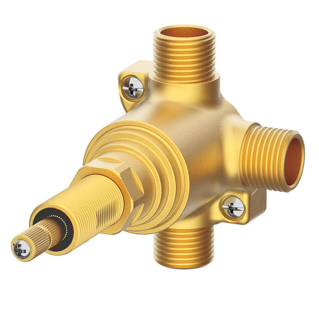 Gerber Plumbing - Single Handle 1/2'' 3-Port/2-Outlet Diverter Valve 4 Position Valve (Pause/Individual/Shared) - Rough Brass