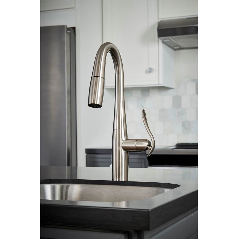 Selene 1H Pull-Down Prep Faucet w/ Snapback 1.75gpm Stainless Steel