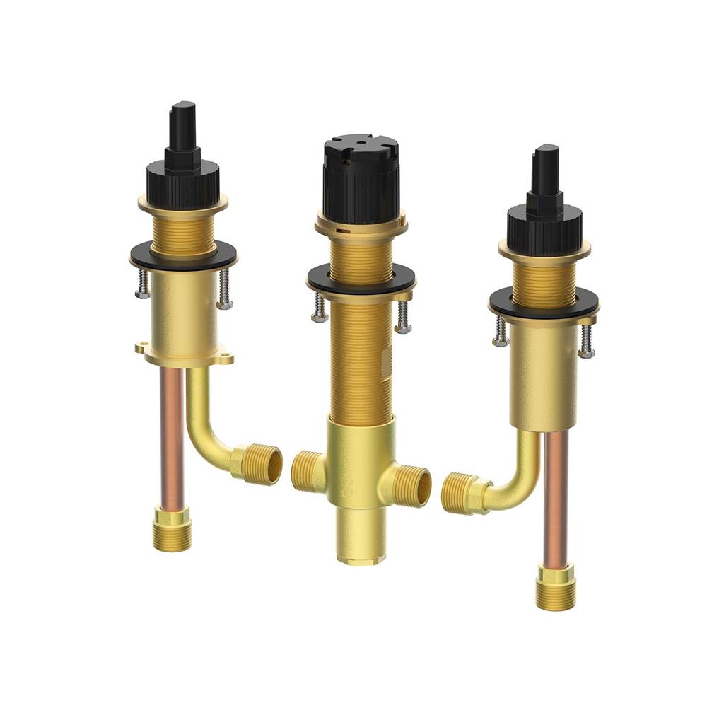 Gerber Plumbing - Widespread Rough-In Valve & Spout Tube for Roman Tub Filler up to 3'' Deck Thickness - Rough Brass