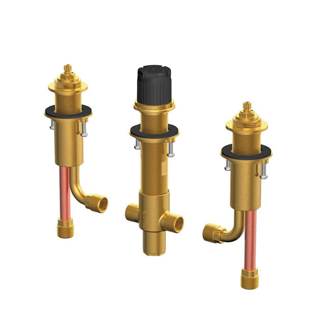 Gerber Plumbing - Widespread Rough-In Valve & Spout Tube for Roman Tub Filler up to 3 1/2'' Deck Thickness - Logan Square & Mid-Town RT Trims Only - Rough Brass