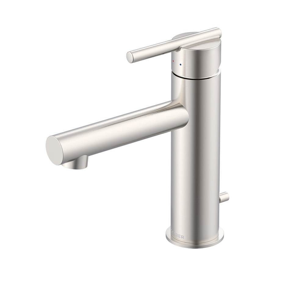 Gerber Plumbing - Parma 1H Lavatory Faucet Straight Spout w/ Metal Pop-Up Drain 1.2gpm Brushed Nickel - Brushed Nickel