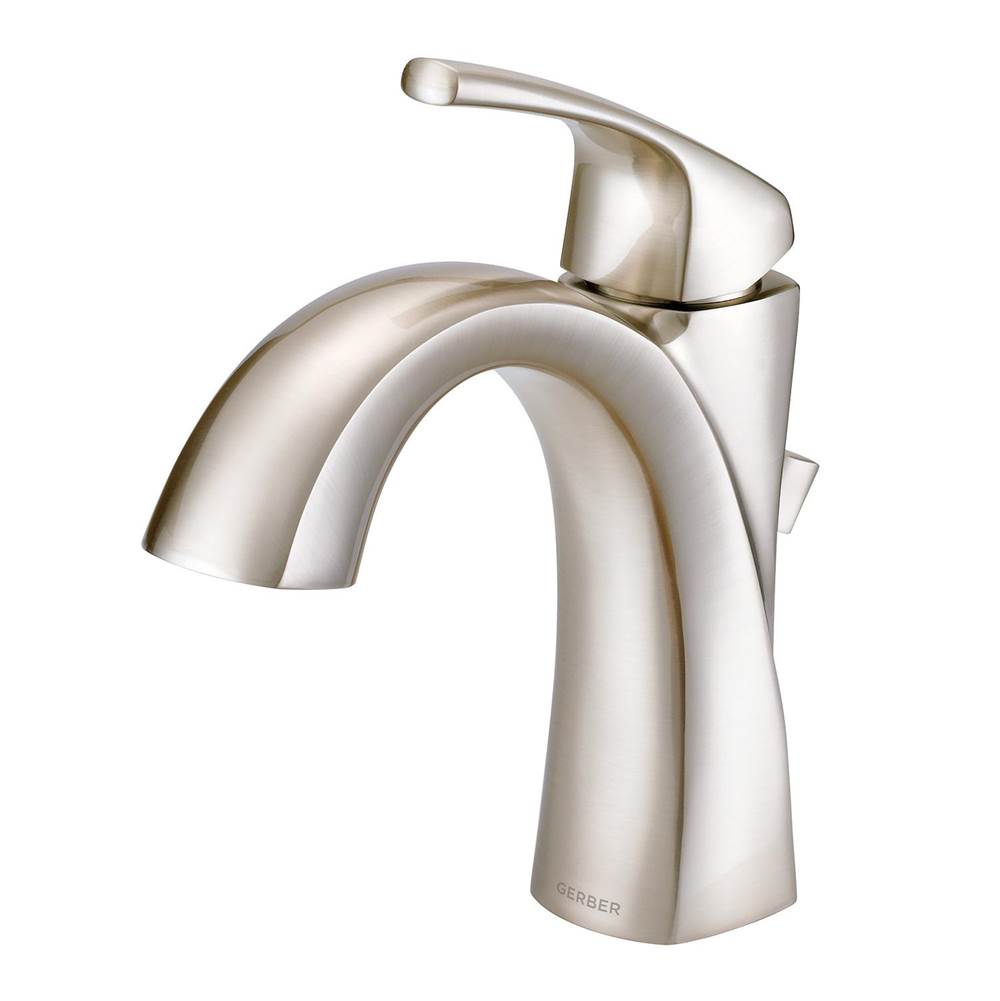 Gerber Plumbing - Vaughn 1H Lavatory Faucet Single Hole Mount w/ Metal Pop-Up Drain 1.2gpm Brushed Nickel - Brushed Nickel