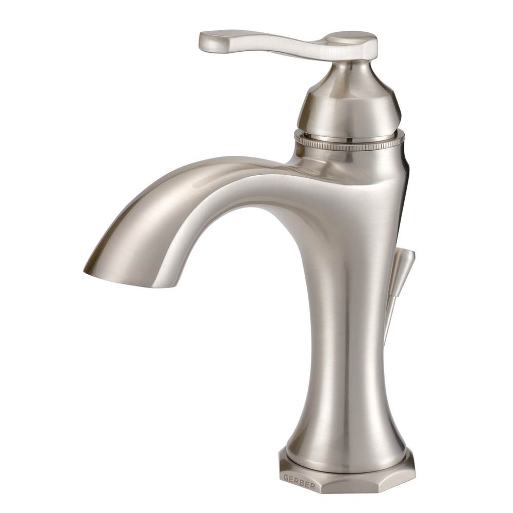 Gerber Plumbing - Draper 1H Lavatory Faucet Single Hole Mount w/ Metal Pop-Up Drain 1.2gpm Brushed Nickel - Brushed Nickel