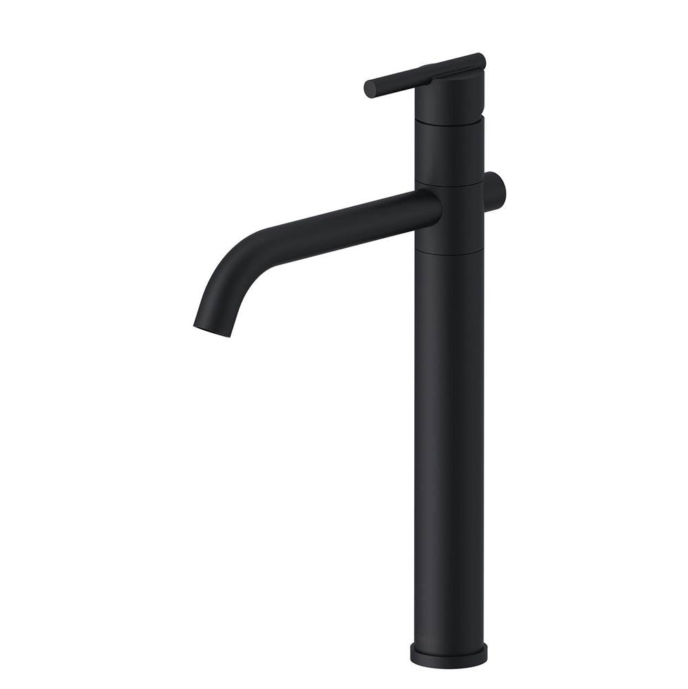 Gerber Plumbing - Parma 1H Vessel Filler Single Hole Mount w/ Metal Grid Strainer 1.2gpm Satin Black - Satin Black