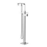 Gerber Plumbing - Square Floor Mount Tub Filler Trim Kit with Rectangular Handshower 1.75gpm Chrome - Chrome