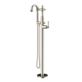 Gerber Plumbing - Traditional Floor Mount Tub Filler Trim Kit with Showerstick Handshower 1.75gpm Brushed Nickel - Brushed Nickel