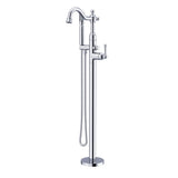 Gerber Plumbing - Traditional Floor Mount Tub Filler Trim Kit with Showerstick Handshower 1.75gpm Chrome - Chrome