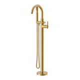 Gerber Plumbing - Contemporary Floor Mount Tub Filler Trim Kit with Showerstick Handshower 1.75gpm Brushed Bronze - Brushed Bronze