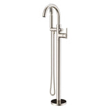 Gerber Plumbing - Contemporary Floor Mount Tub Filler Trim Kit with Showerstick Handshower 1.75gpm Brushed Nickel - Brushed Nickel