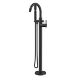 Gerber Plumbing - Contemporary Floor Mount Tub Filler Trim Kit with Showerstick Handshower 1.75gpm Satin Black - Satin Black