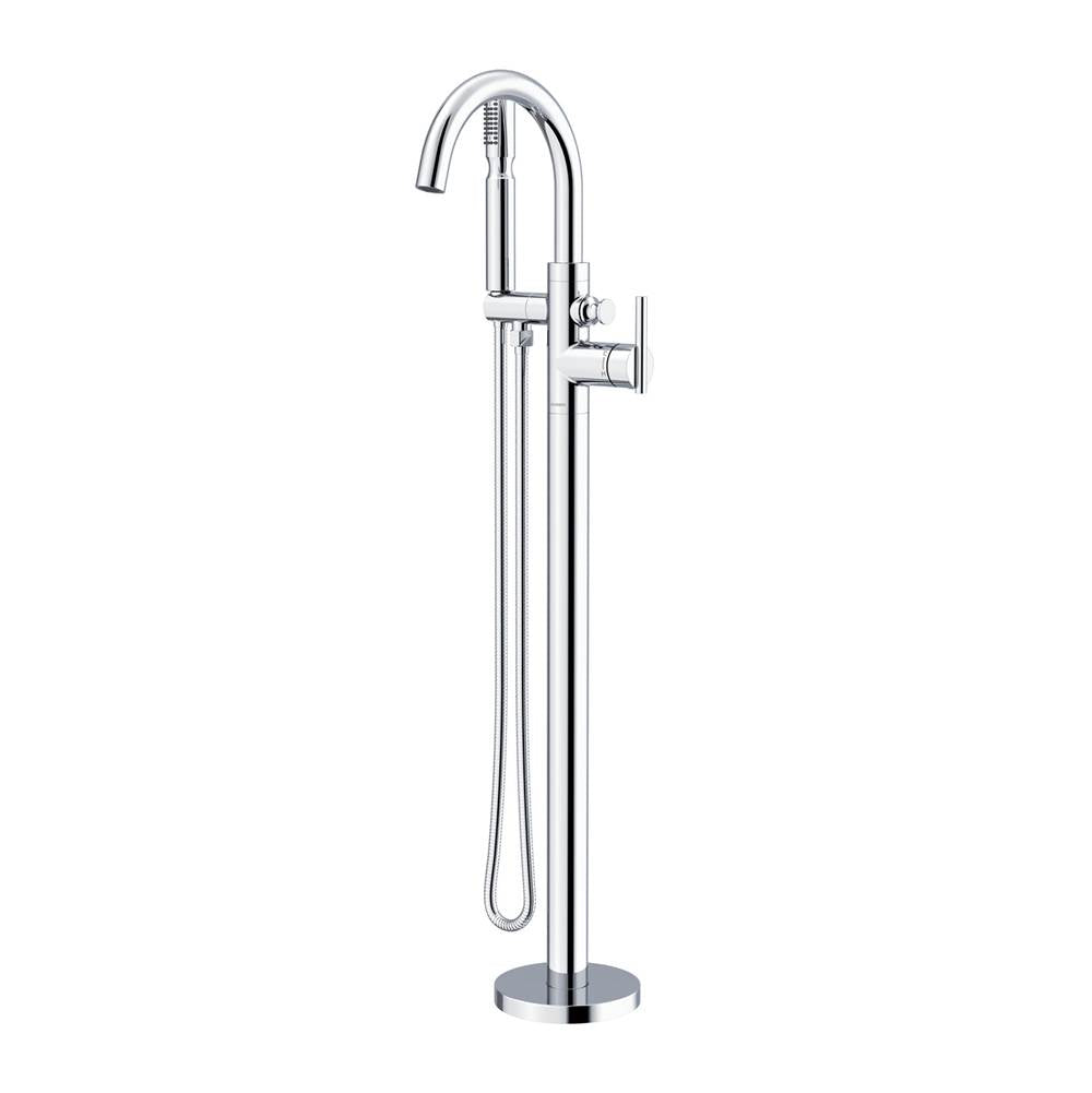 Gerber Plumbing - Contemporary Floor Mount Tub Filler Trim Kit with Showerstick Handshower 1.75gpm Chrome - Chrome